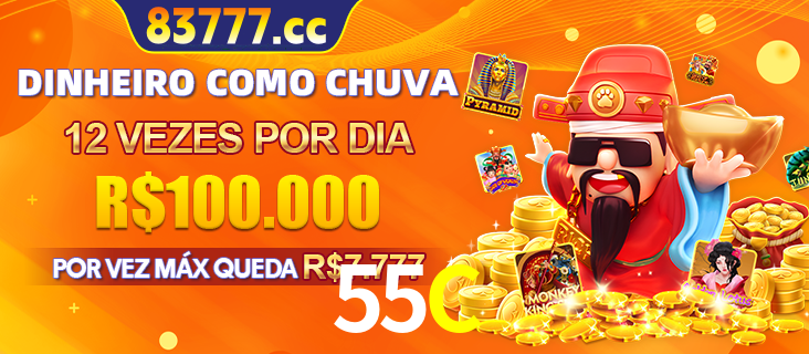Banner do programa de recompensas Recomende para amigos do 55C, detalhando os bônus por convidar amigos, com prêmios que chegam a R$288.888.